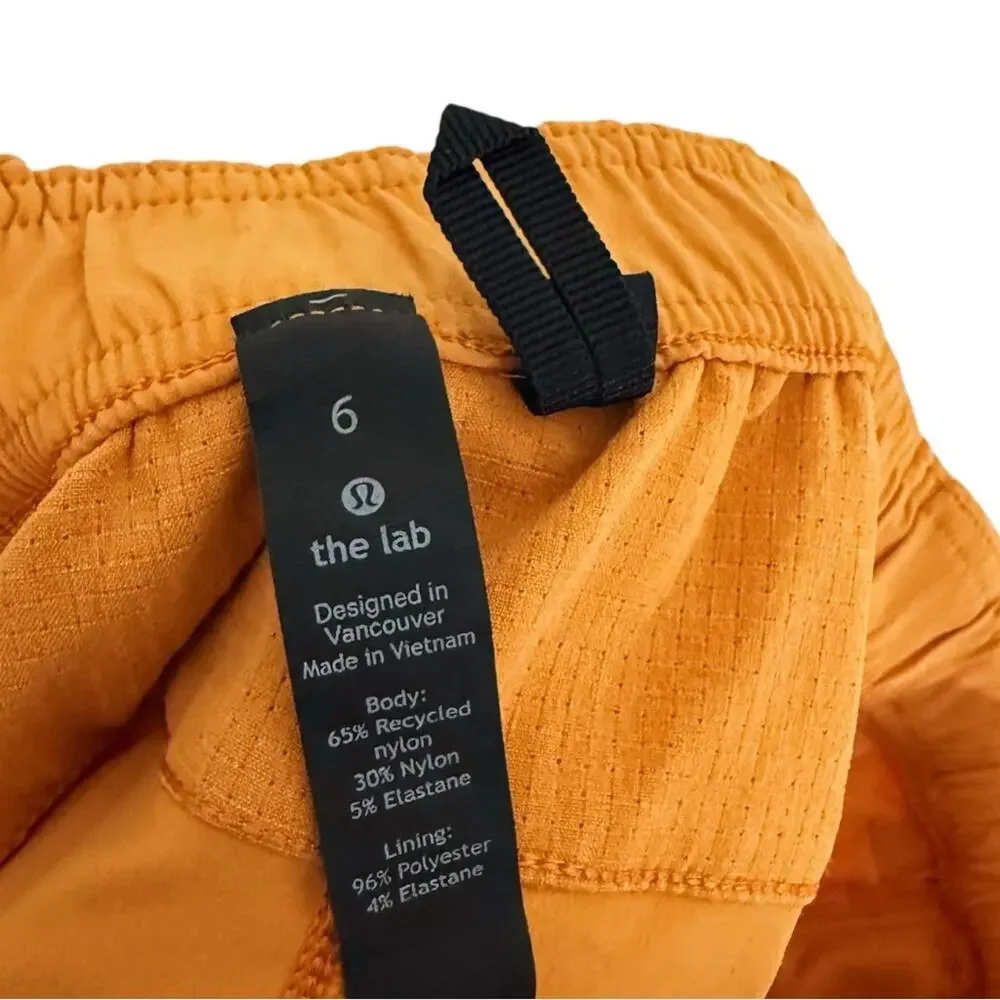 Lululemon Lab Tangerine Orange Outdoor Indoor Kosaten Shorts - 6